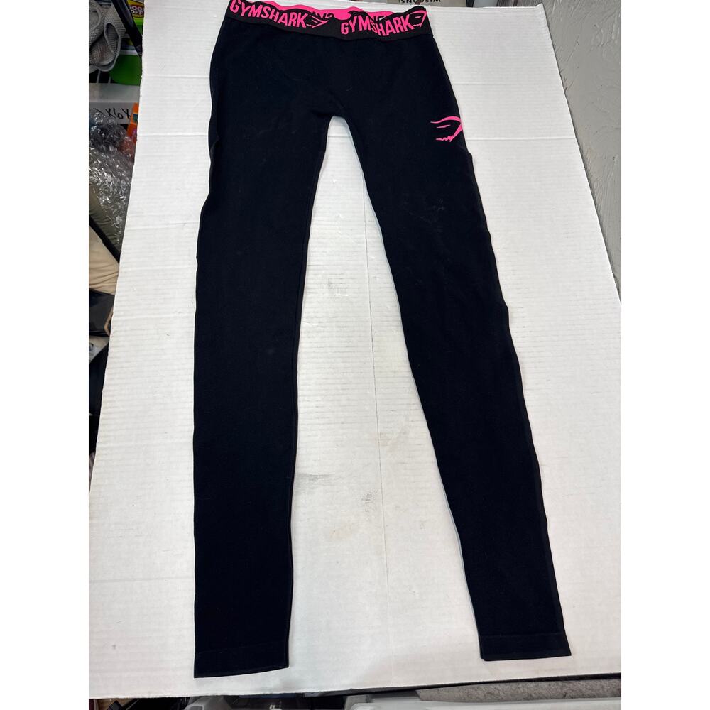 Gym Shark Womens‎ Leggings Black Pink Athleisure Performance High Rise Size 6-8